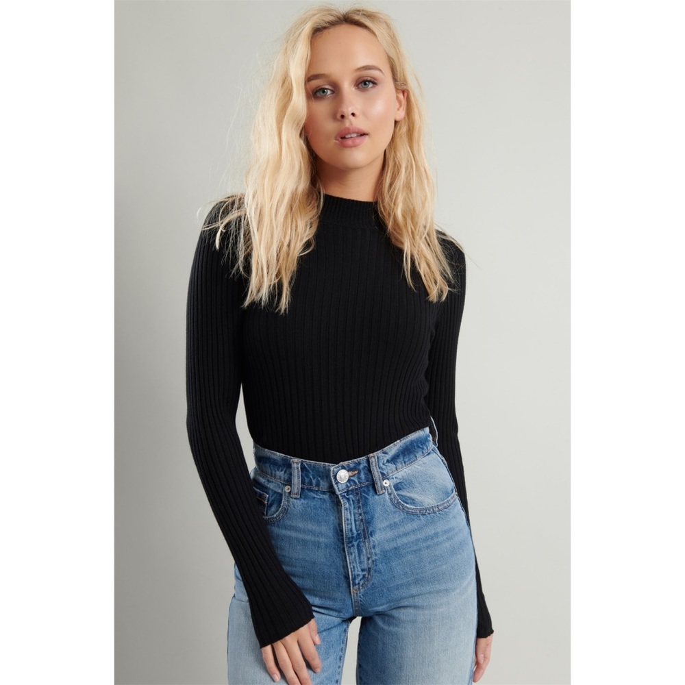 Garage Ribbed mock neck sweater
